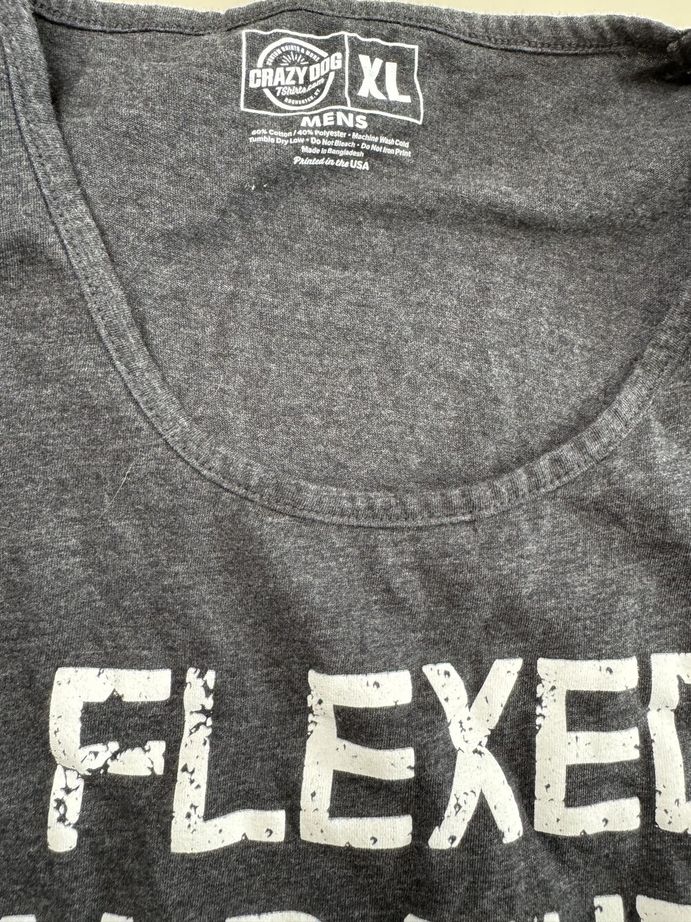 Crazy Dog Shirt Mens XL I Flexed And The Sleeves Fell Off Tank Top Gym Funny - Picture 2 of 6